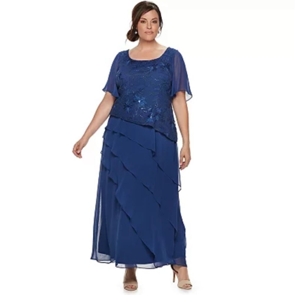 Maya Brooke Tiered Gown Sz 8 NWT